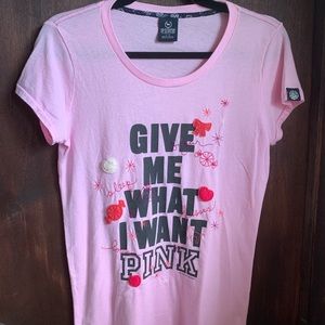 PINK, Victoria’s Secret T-shirt.